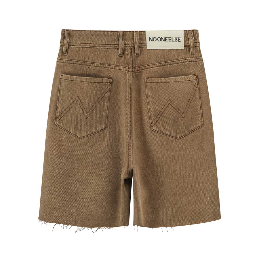 CHUU Raw Hem Wide Bermuda Shorts