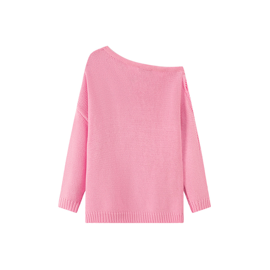 CHUU Let It Fall Off Shoulder Loose Knit Sweater