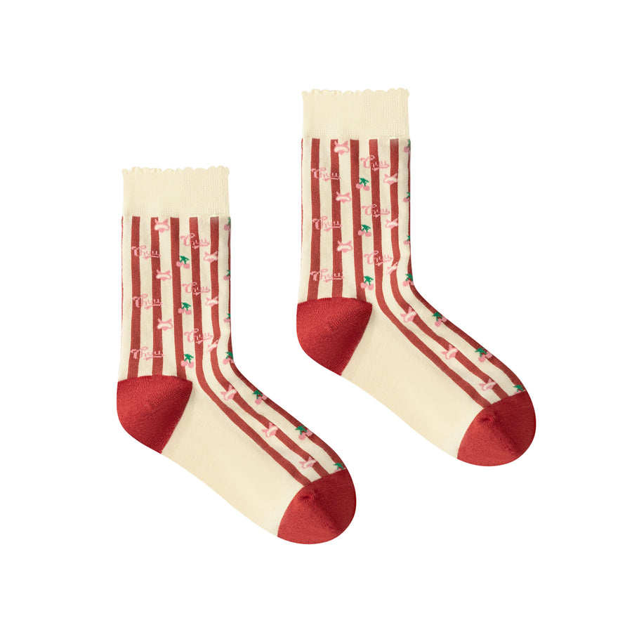 CHUU Lovely Cherries Ankle Socks