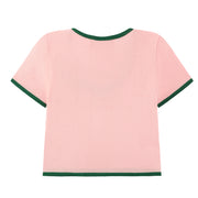 Color Block Short-Sleeved Crop Top