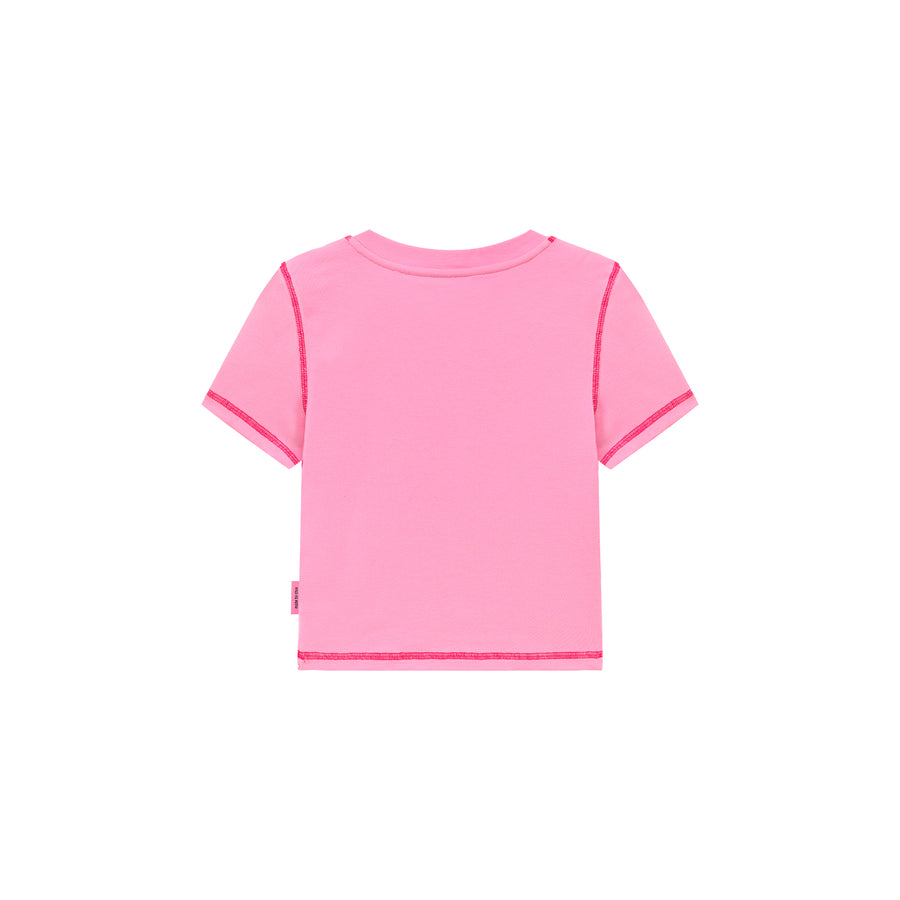 CHUU Chuu Babe Color Line Short Sleeve Crop T-Shirt