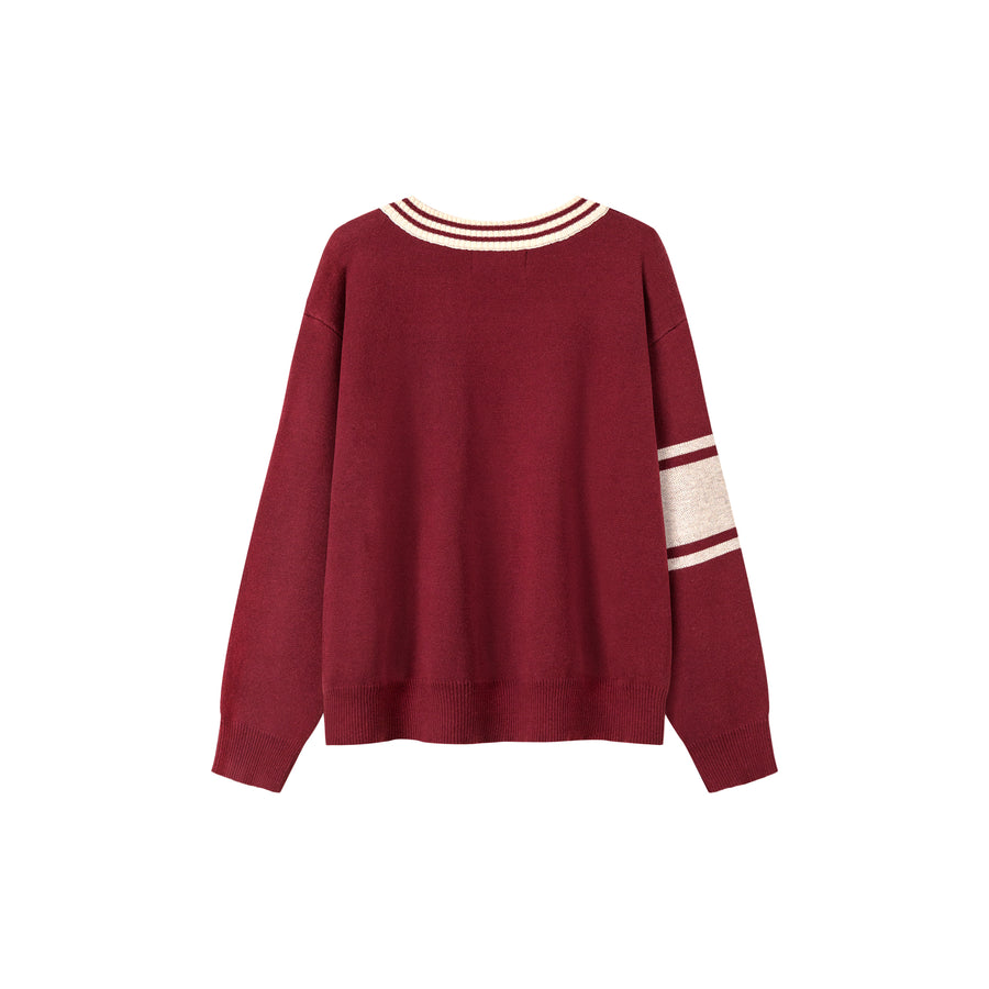 CHUU Angel And Devil V-Neck Knit Sweater