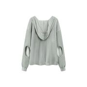 Deep V-Neck Hoodie Sweatshirt