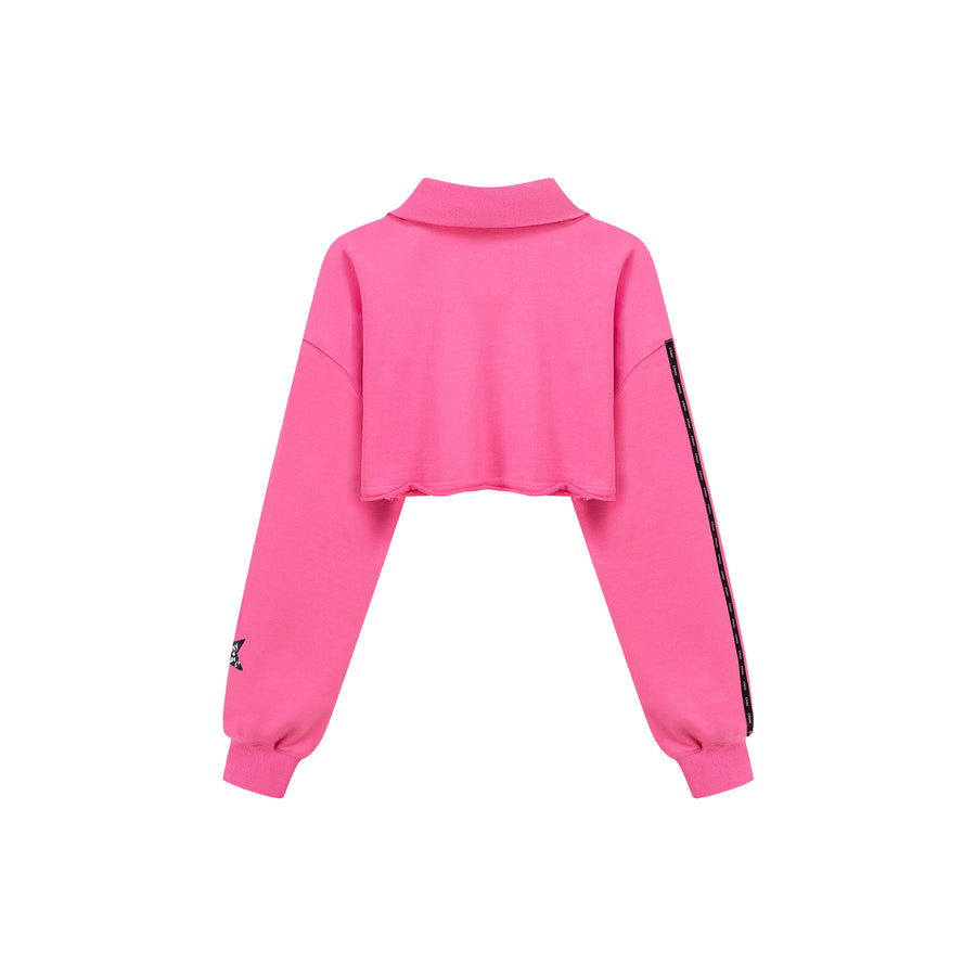 CHUU Playing It Cool Maxi Crop Half Zip-Up Sweatshirt