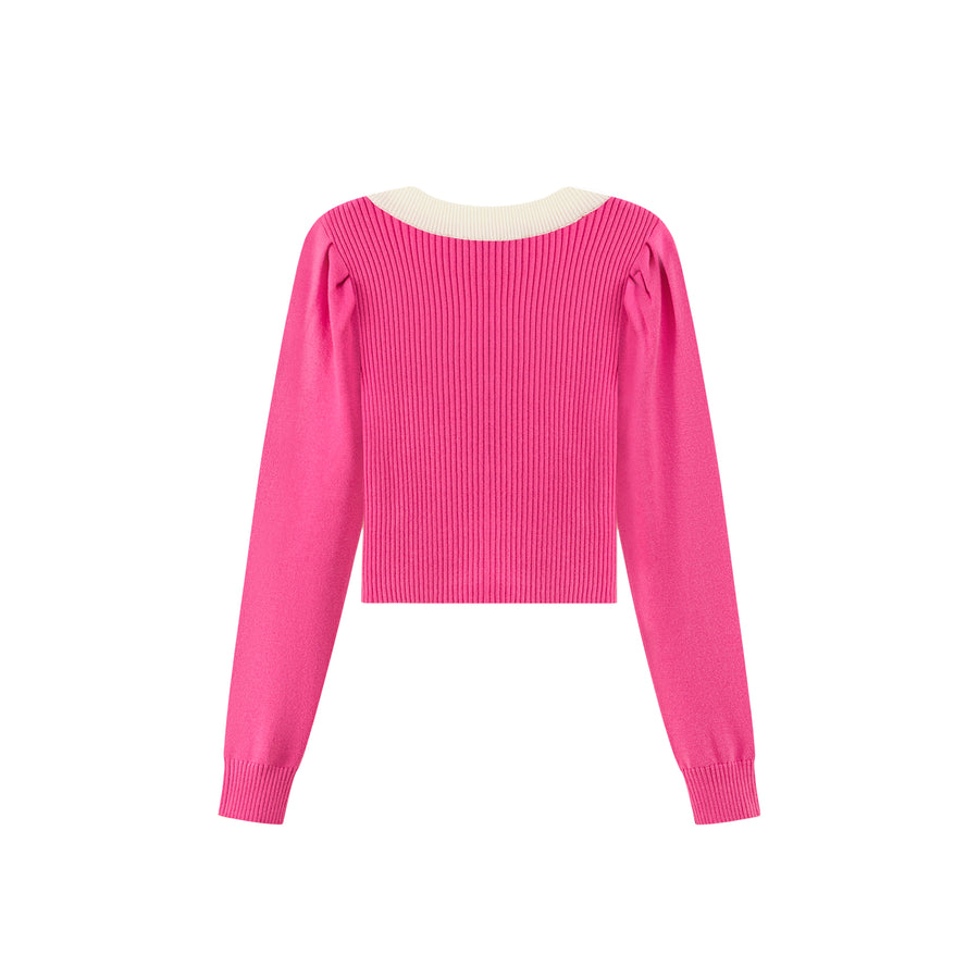 CHUU Jumping With Joy Cropped Knit Top