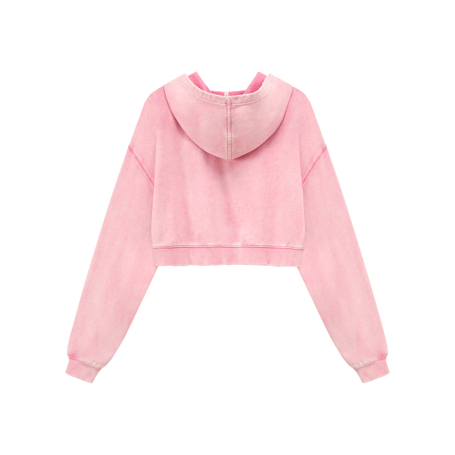 CHUU Chuu Baby Heart Crop Hoodie