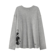 Noe Print Loose Fit Knit Top