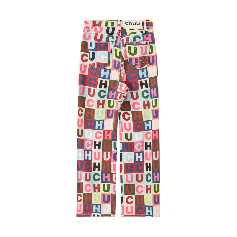 CHUU Front N Center Patchwork Wide Jeans