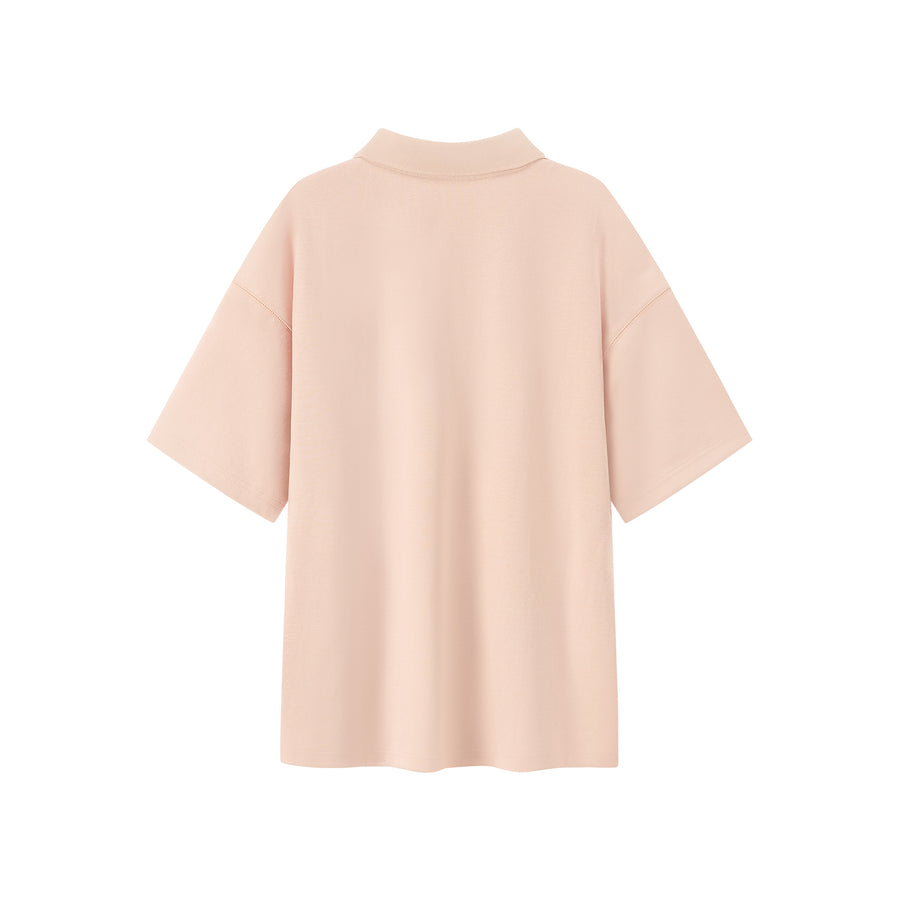 CHUU Logo Label Simple Polo T-Shirt