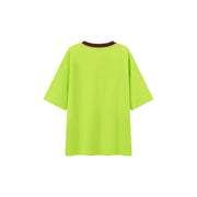 Lined Catcus Color Loose Fit T-Shirt