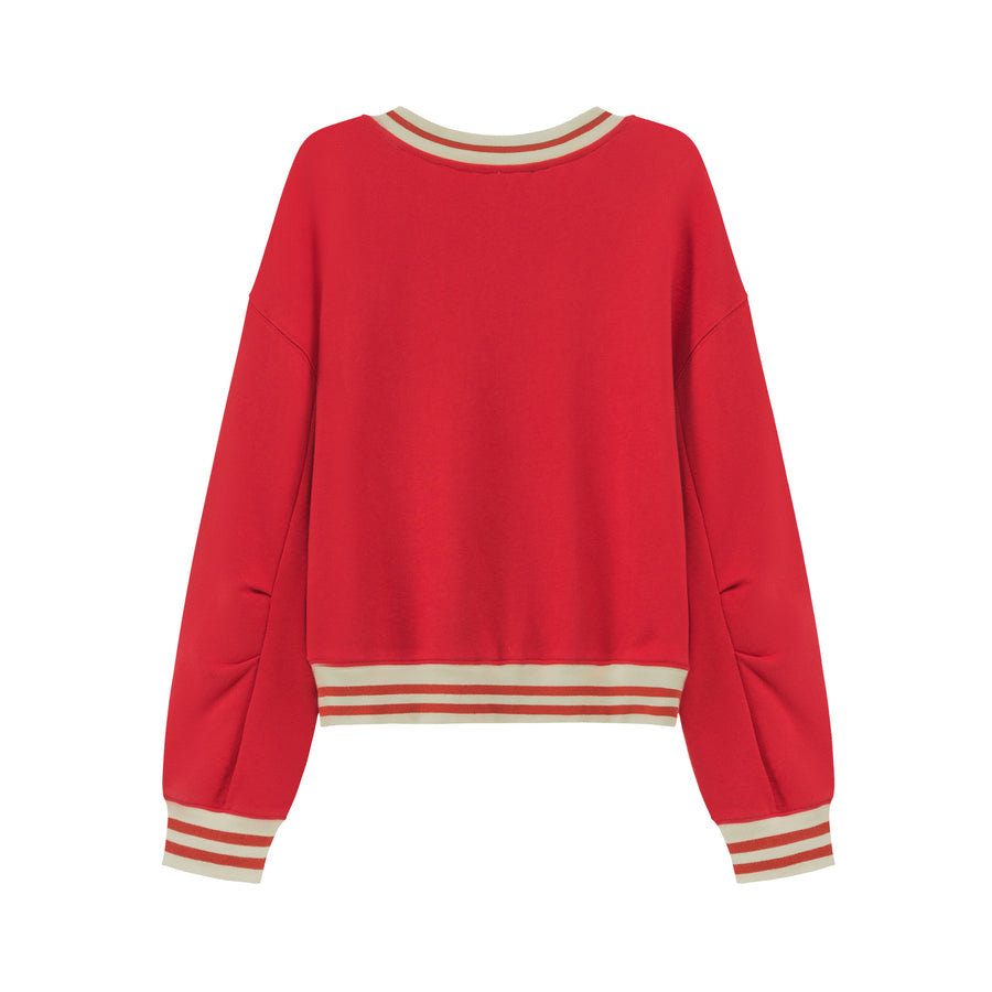 CHUU Vintage Logo V-Neck Sweatshirt