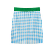 Gingham Knit Mini Skirt