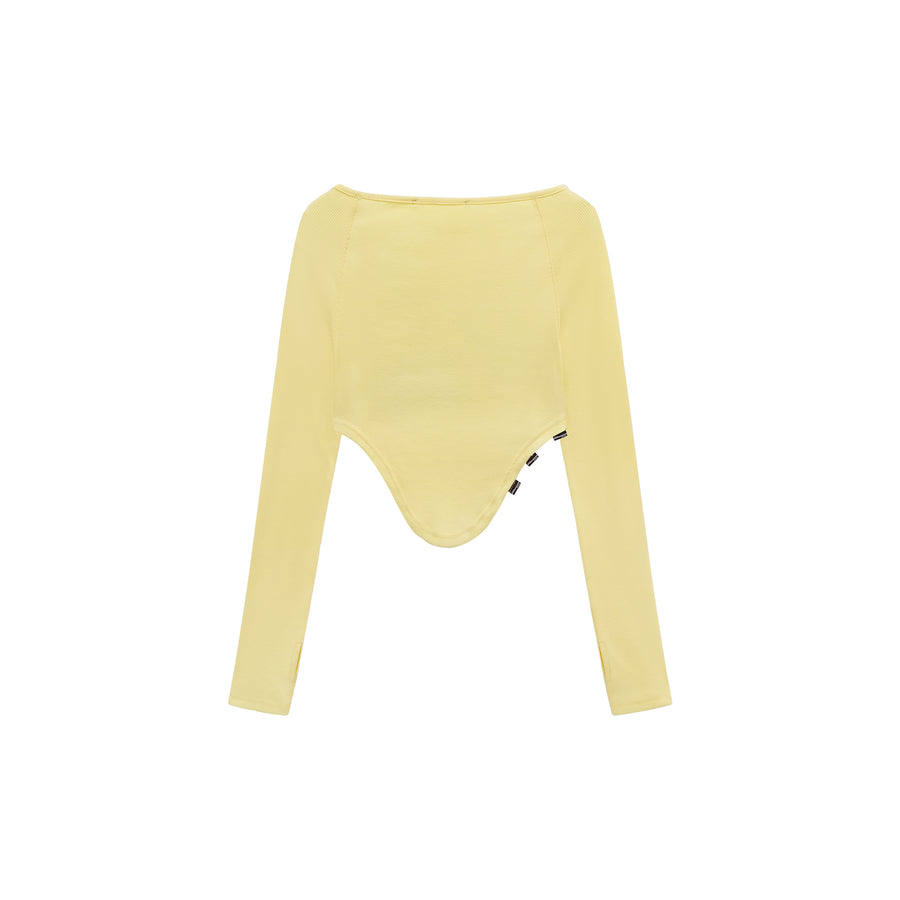 CHUU Shoulder Cut Outs Cropped T-Shirt