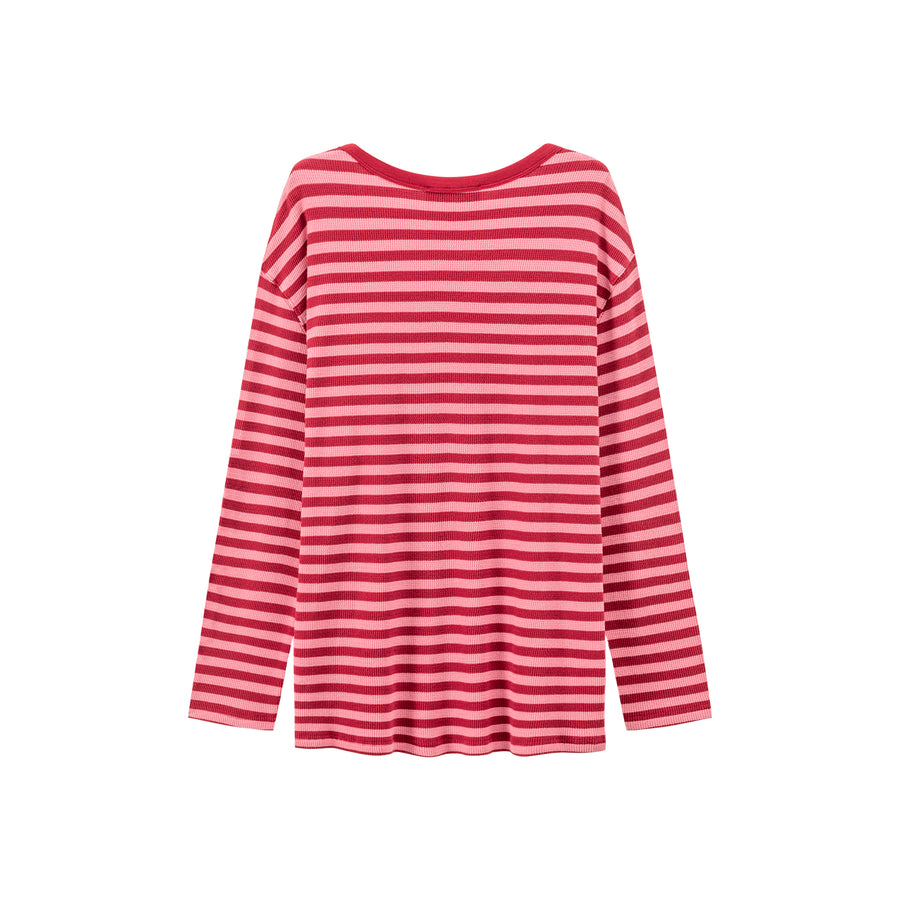 CHUU Cheerful Striped Long Sleeve T-Shirt