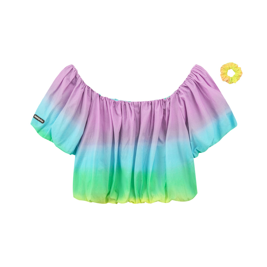 CHUU Rainbow Off-Shoulder Blouse