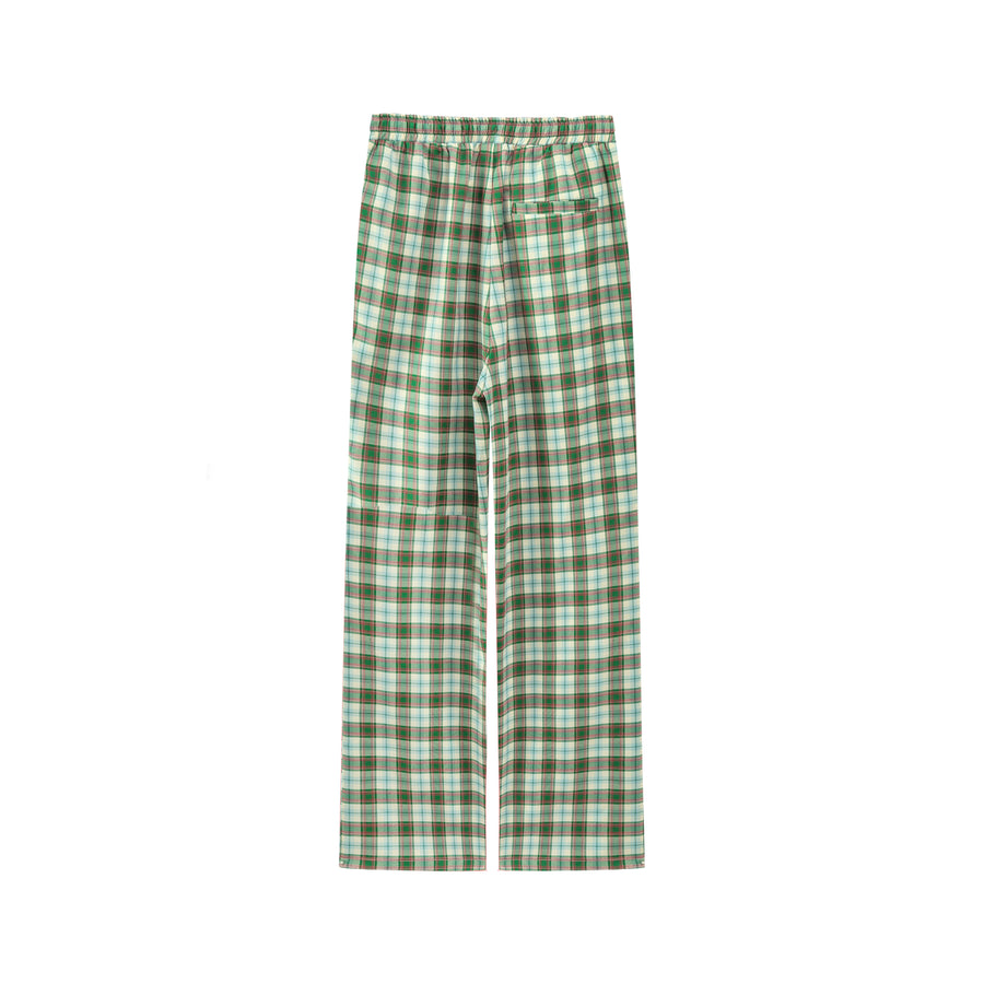 CHUU Check Wide Pants