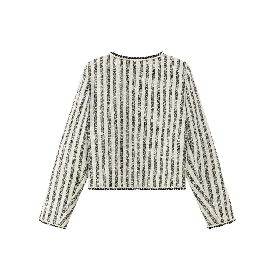 CHUU Cupcake Striped V-Neck Jacket