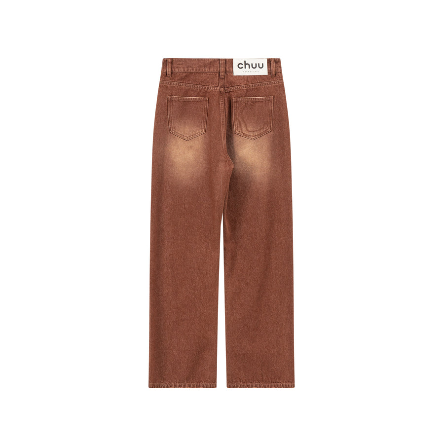 CHUU Brown Gradient Denim Wide Pants