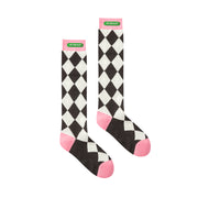 Diamond Check Mid-Calf Socks