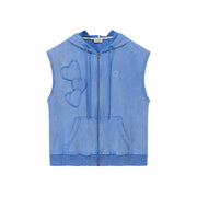 Hooded Sleeveless Zip-Up