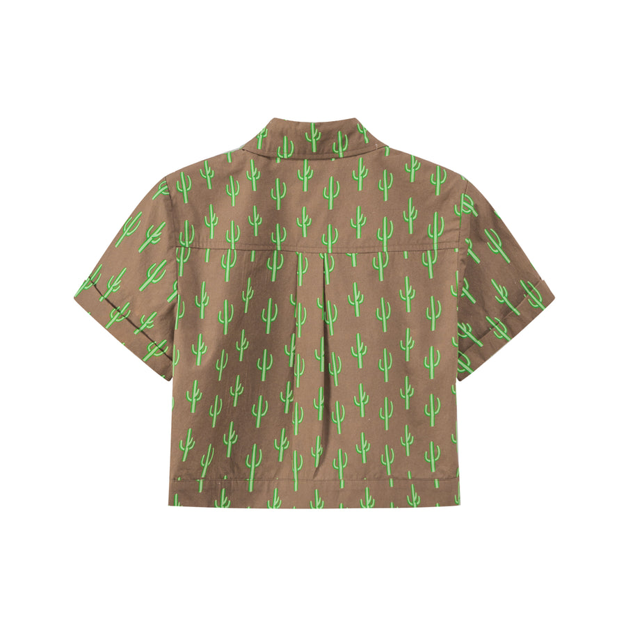 CHUU Catcus Inspired Cropped Shirt