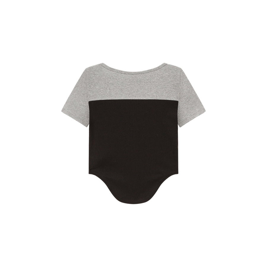 CHUU Contrast Cropped T-Shirt