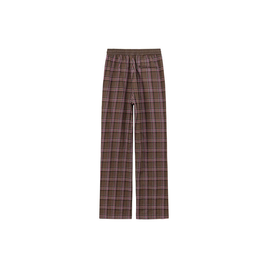 CHUU Check String Wide Casual Pants