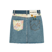 Patchwork Vintage Denim Skirt