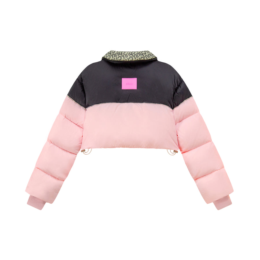 CHUU Pop Of Color Crop Padded Jacket