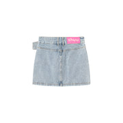 Heart Pocket Belt Denim Mini Skirt