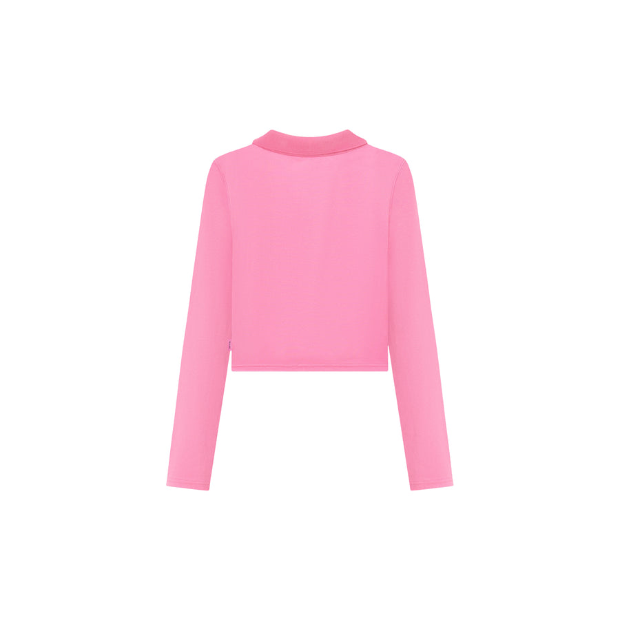 CHUU Pearl Mansion Polo Neck Cropped T-Shirt