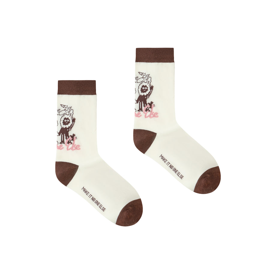 CHUU Rabbit Sketch Ankle Socks