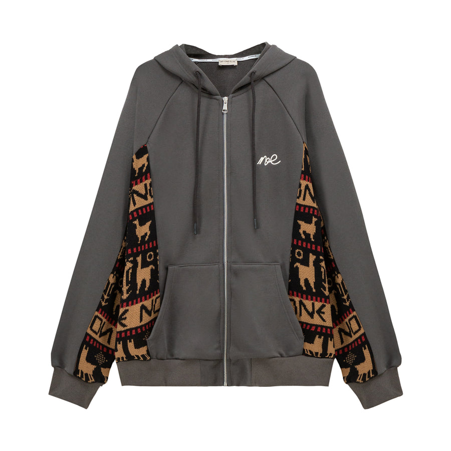 CHUU Vintage Loose Fit Zip-Up Hoodie