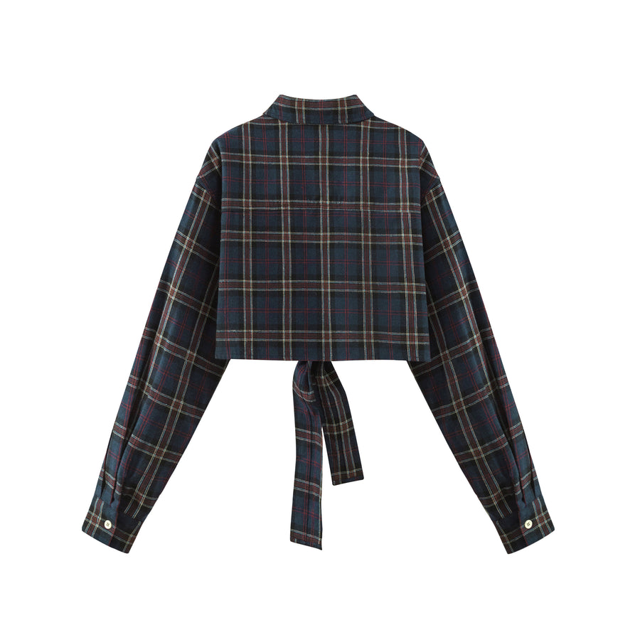 CHUU Check String Loose Fit Shirt