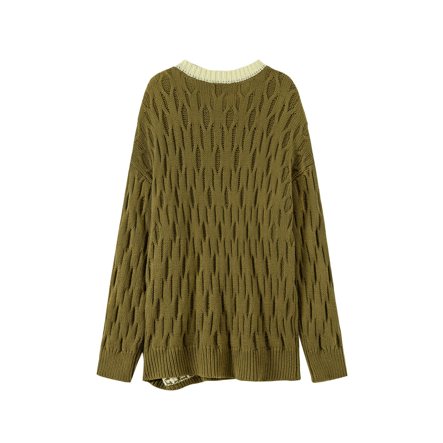 CHUU Noe Slit Knit Sweater