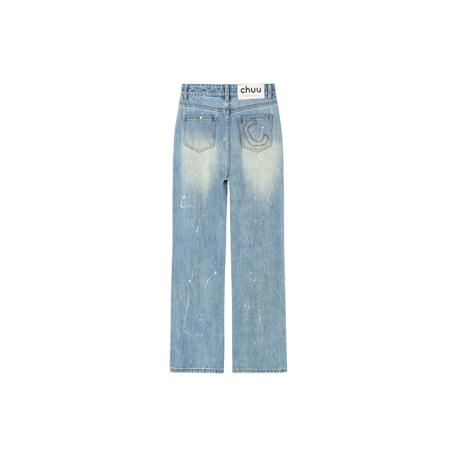 CHUU Wide Washed Denim Jeans