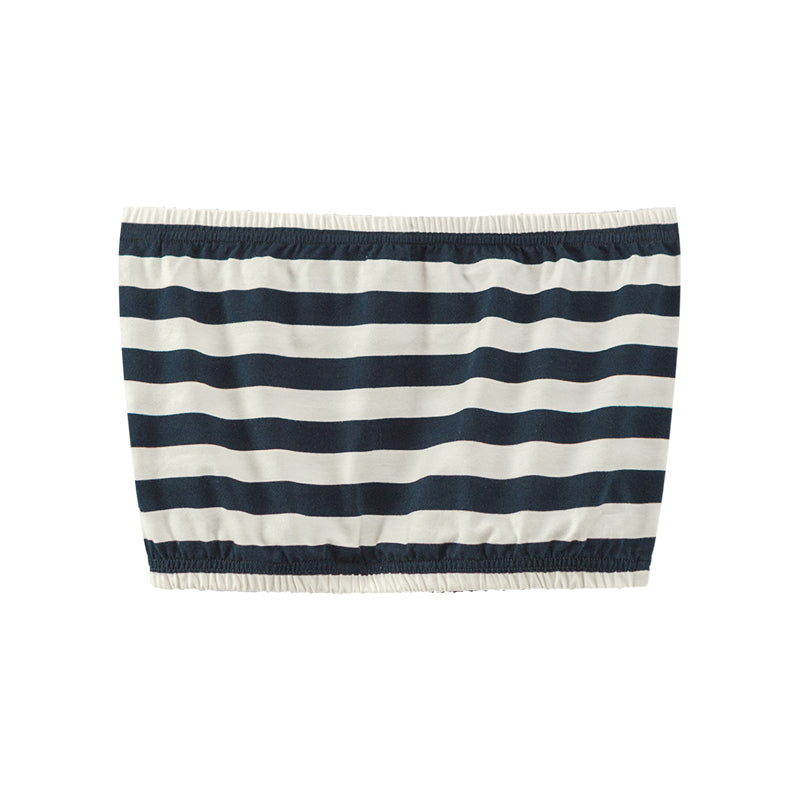 CHUU Stripes Frill Tube Top