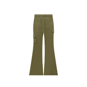 High Waist Pocket Casual Pants