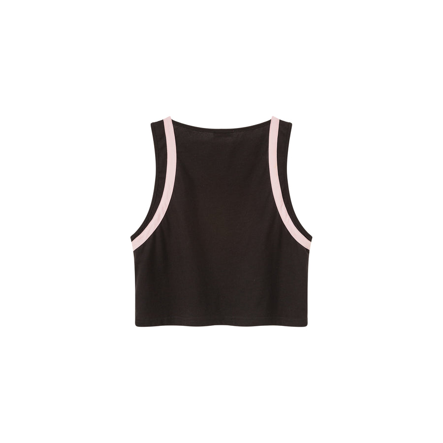 CHUU Line Point Angel Sleeveless Crop T-Shirt