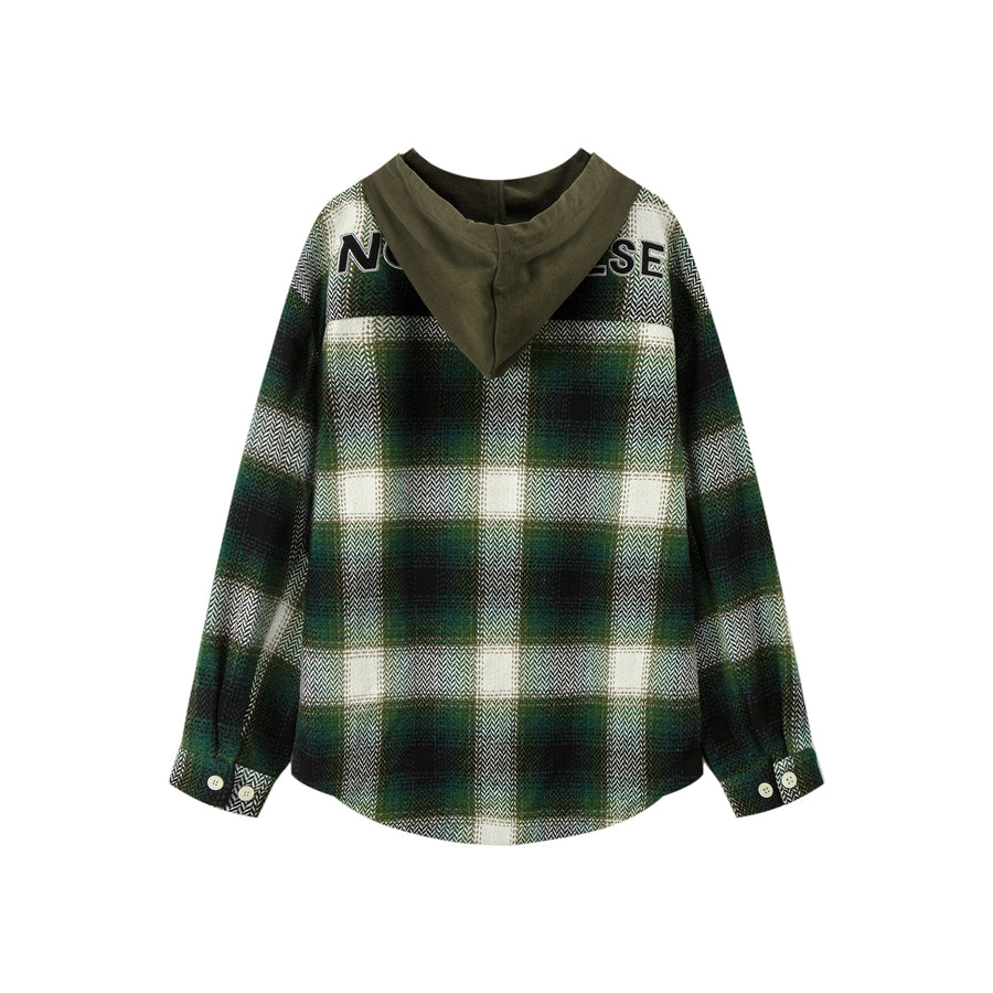 CHUU Scottish Check Hooded Shirt