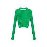 Enjoy The Breeze V-Neck Cropped Knit Top