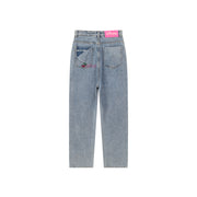 Fortune And Fame Straight Brushed Denim Pants