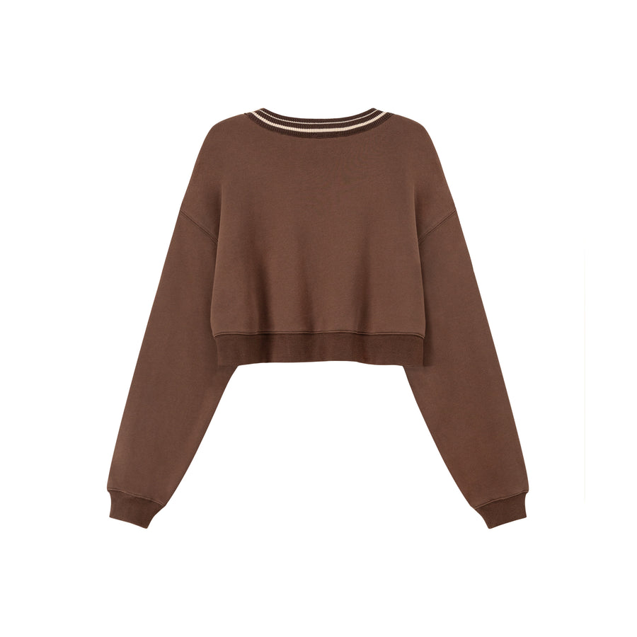 CHUU Day Dreamer Loose Fit Round Crop Sweatshirt