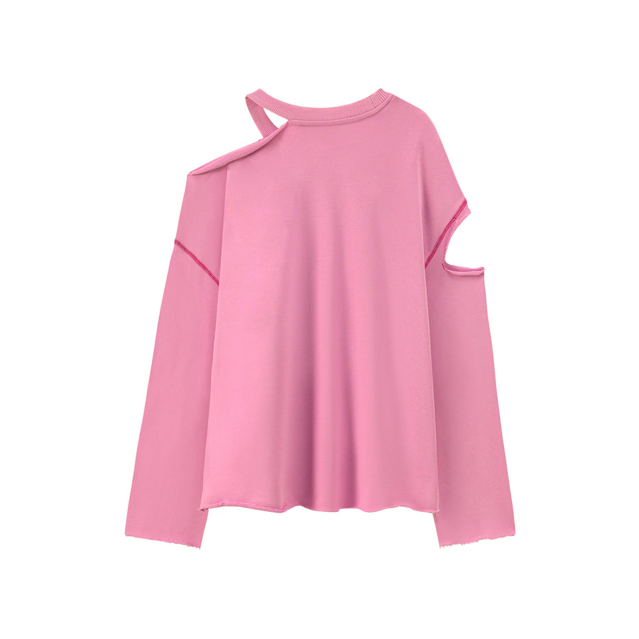 CHUU Dynamite Off Shoulder Loose Fit Long Sleeve Sweatshirt