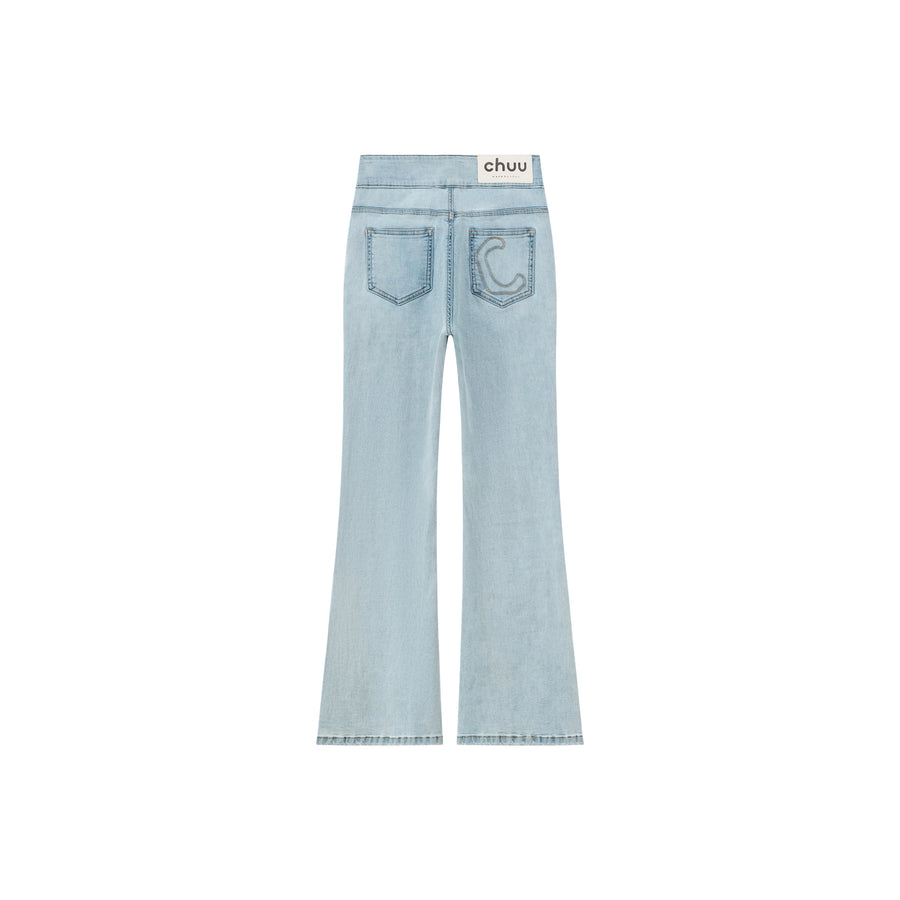 CHUU Lace Pockets Bootcut Jeans