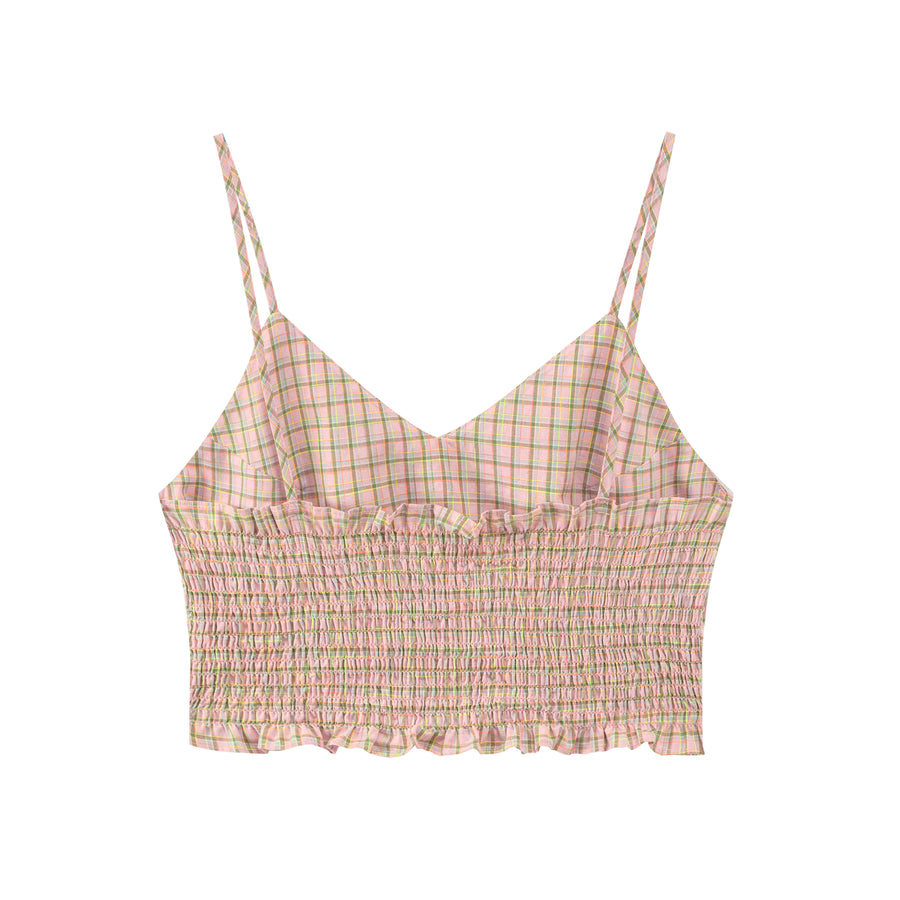 CHUU Lovely Check Cami Top