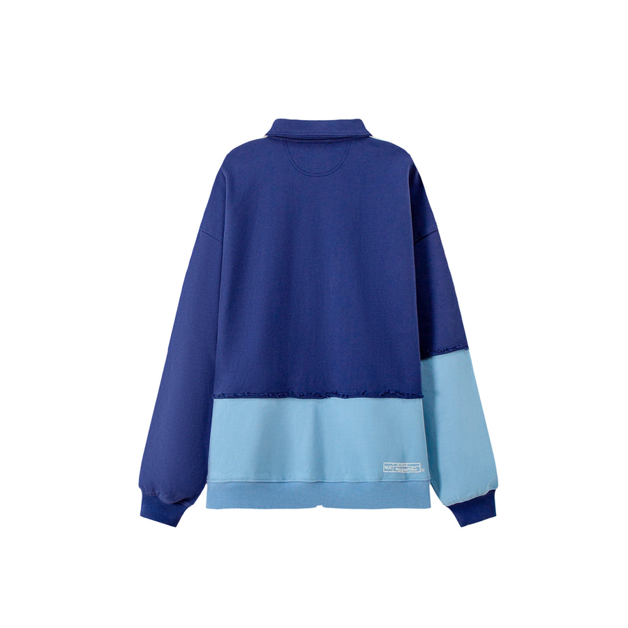 CHUU Color Matching Oversize Zip-Up Hoodie