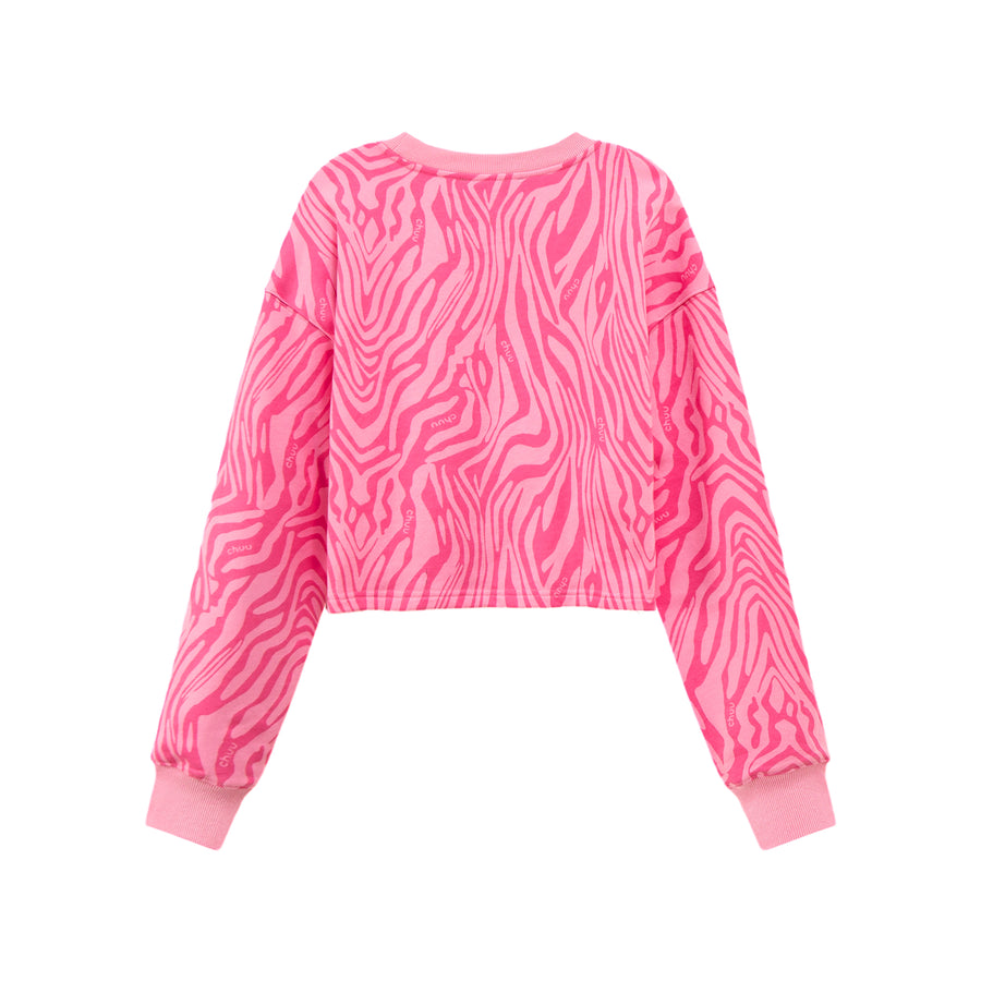 CHUU Zebra Crop Sweatshirt