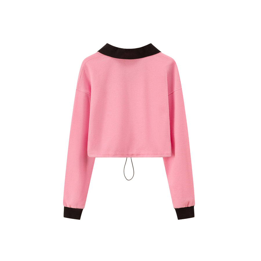 CHUU V-Neck Drawstring Sweatshirt