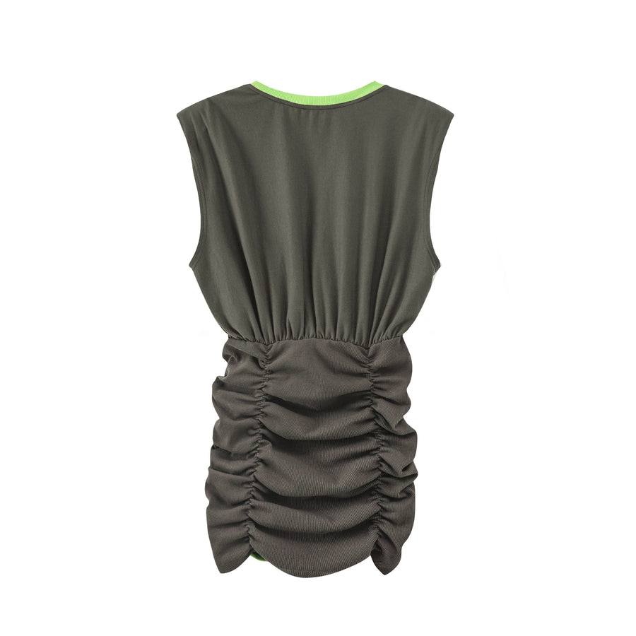 CHUU One Epic Day Together Ruched Dress